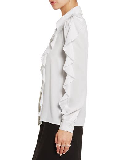 michael kors collection ruffled silk blouse